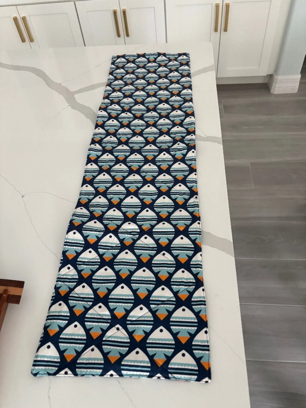 Reversible Navy Coastal Table Runner 11x40